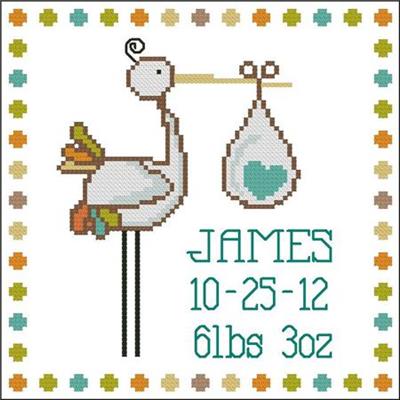 (image for) Stork Baby Announcement Boy